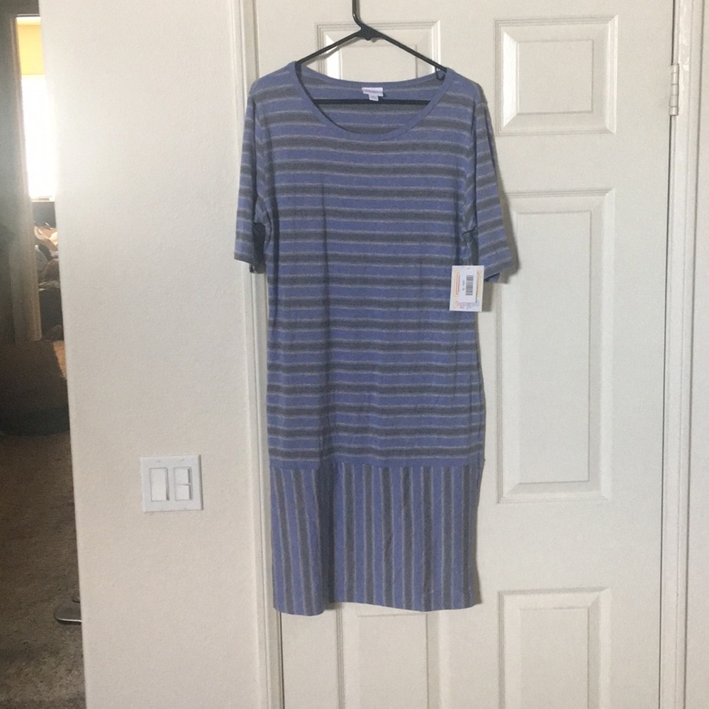 LulaRoe Julia style striped dress  XL NWT